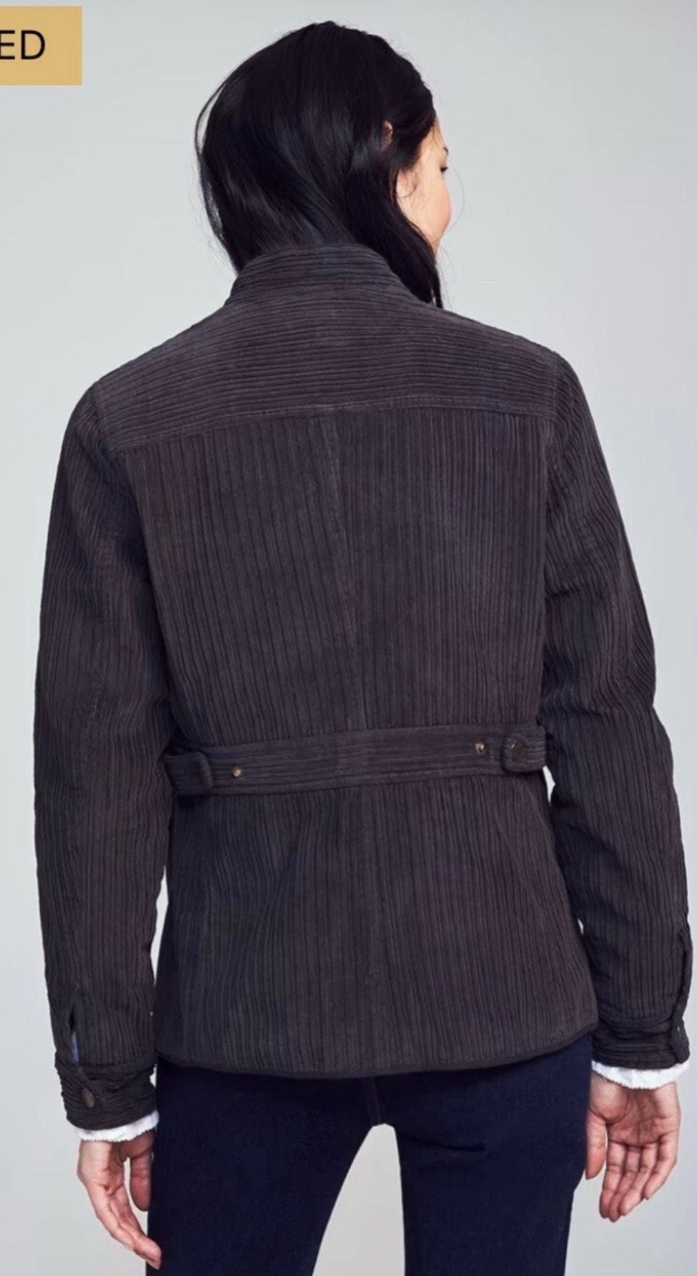 Faherty Acadia Utility Corduroy Jacket Size M Washed Black 3