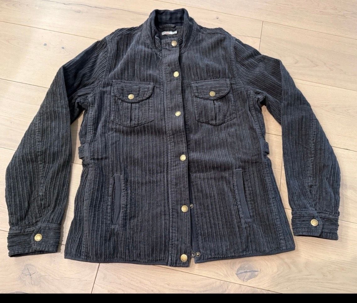 Faherty Acadia Utility Corduroy Jacket Size M Washed Black 4