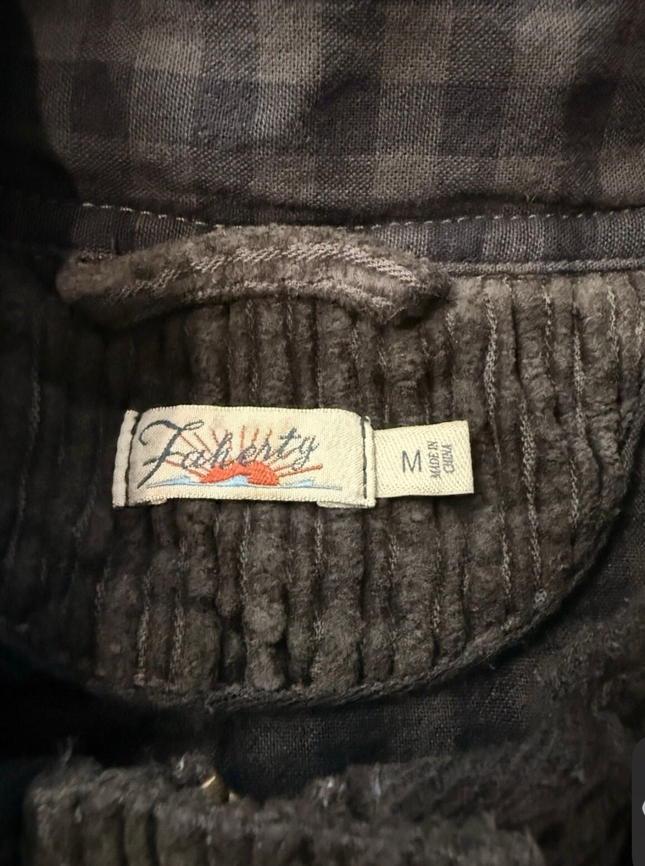 Faherty Acadia Utility Corduroy Jacket Size M Washed Black 5