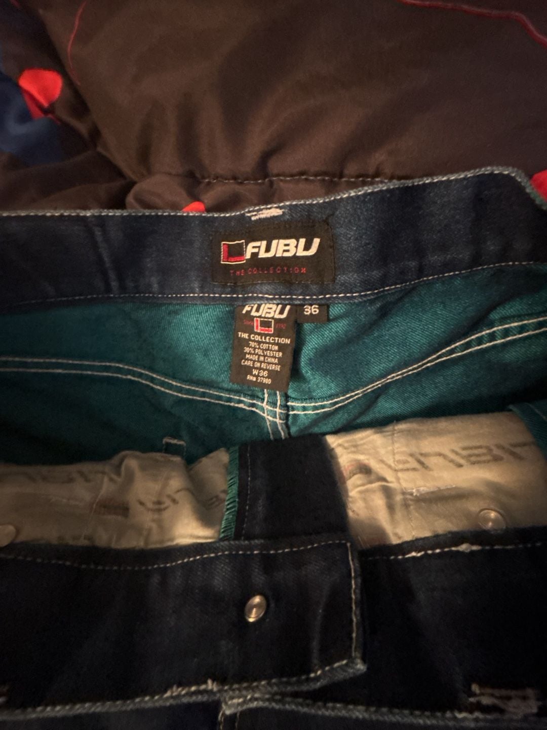 Fubu Denim Cargo Shorts Size 36 Dark Blue Jorts Y2K Hip Hop Baggy 3