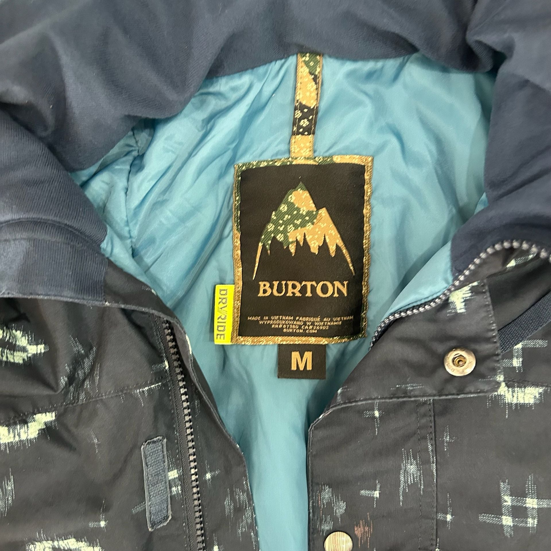Burton Ginger Dryride Insulated Snowboard Jacket Size M Blue Ikat 4