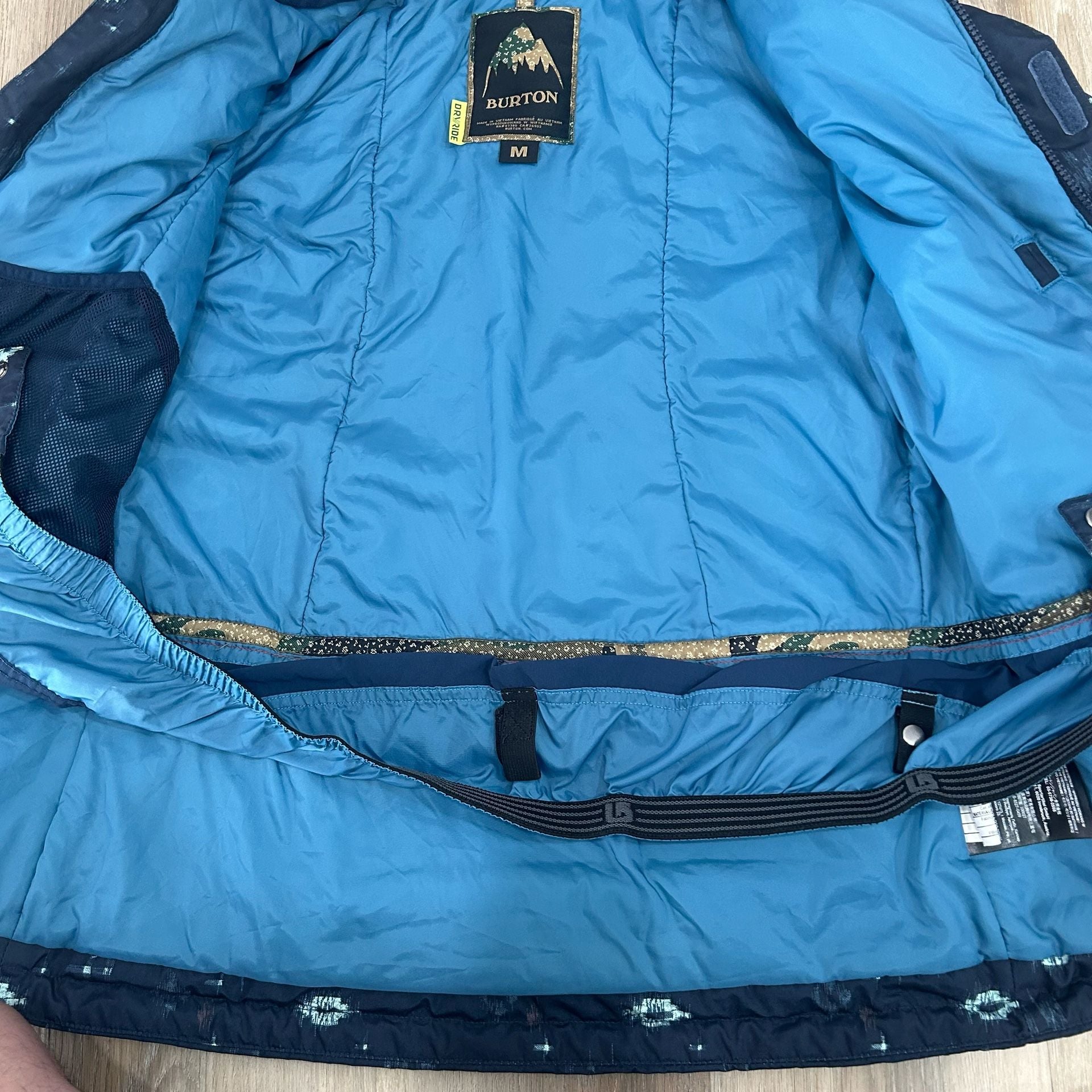 Burton Ginger Dryride Insulated Snowboard Jacket Size M Blue Ikat 5