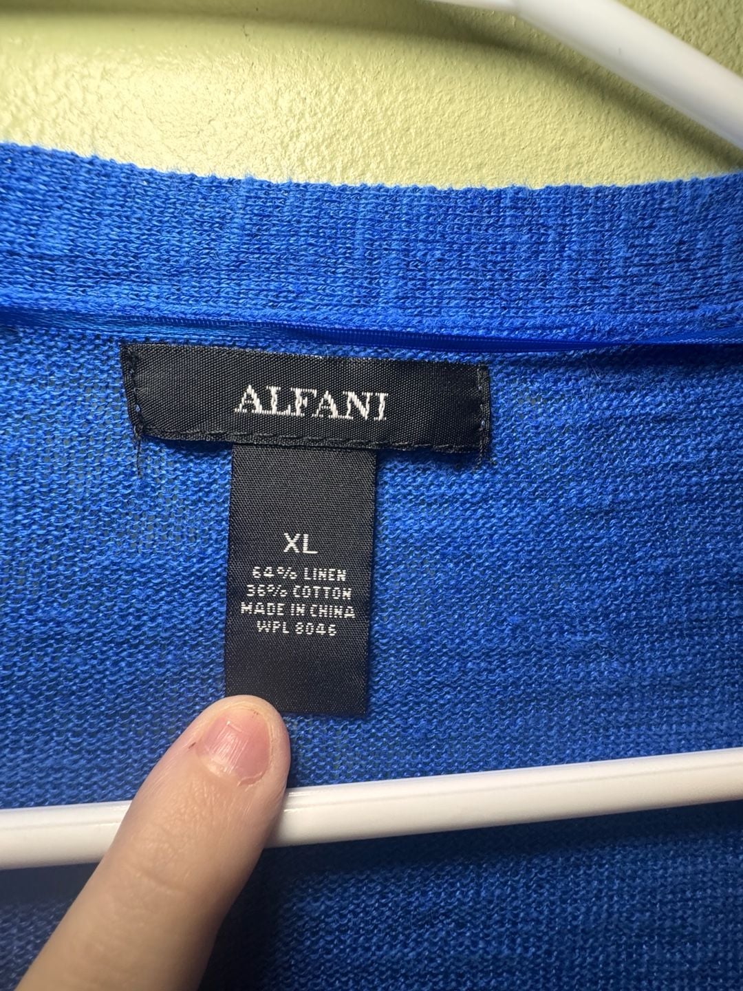 NWT Alfani Women’s XL Blue Linen Blend Open Front Waterfall Cardigan Lightweight 4