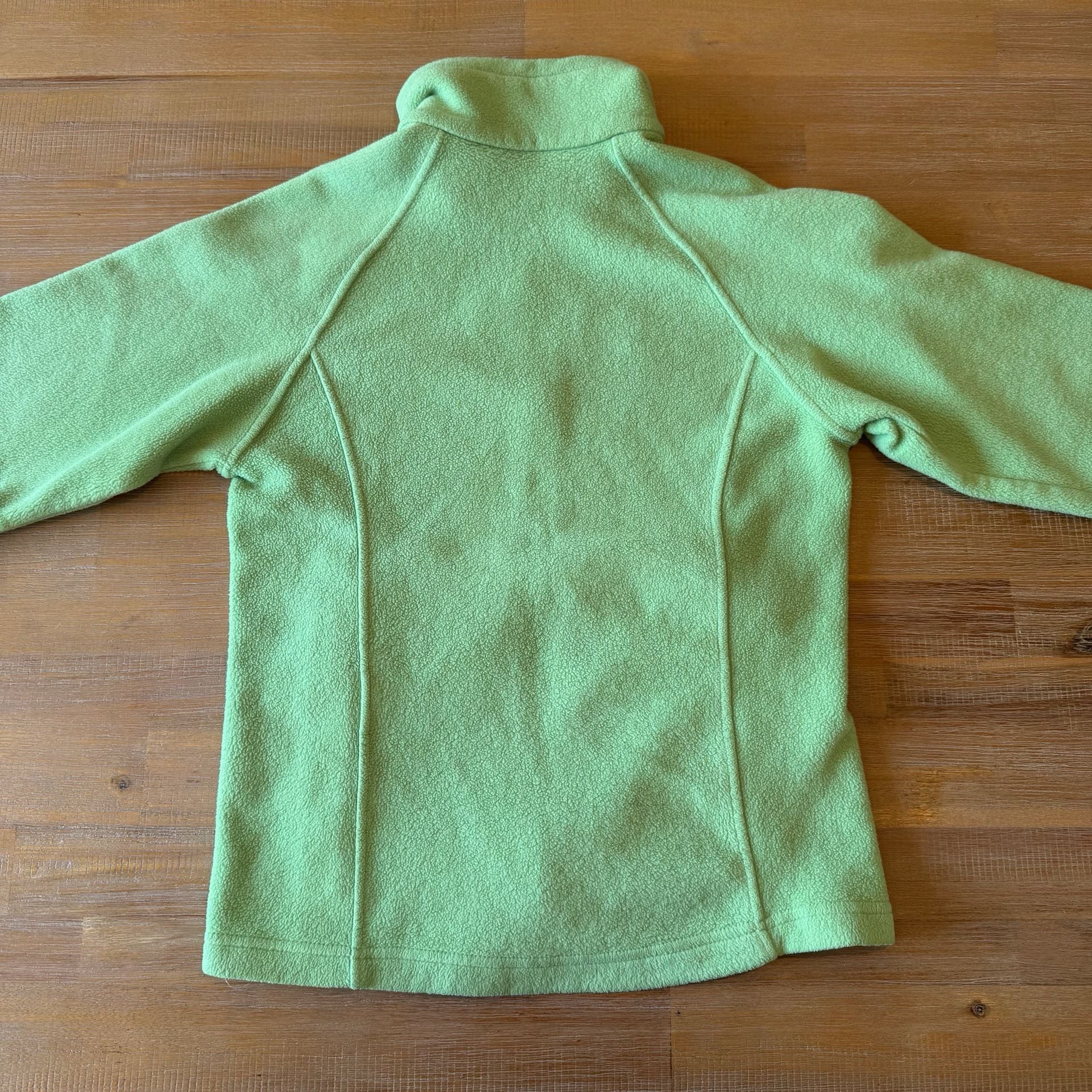Columbia Fleece Jacket Womens M Lime Green Benton Springs Full Zip Up Sweater 3