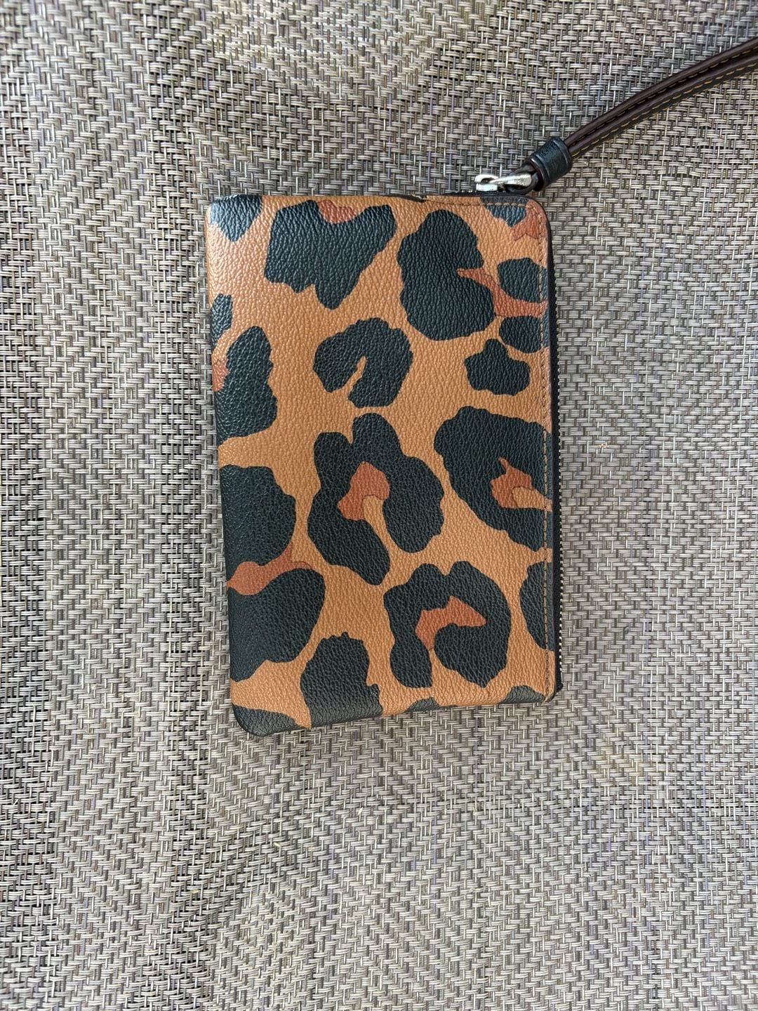 Coach Corner Zip Wristlet ocelot Leopard Print 3