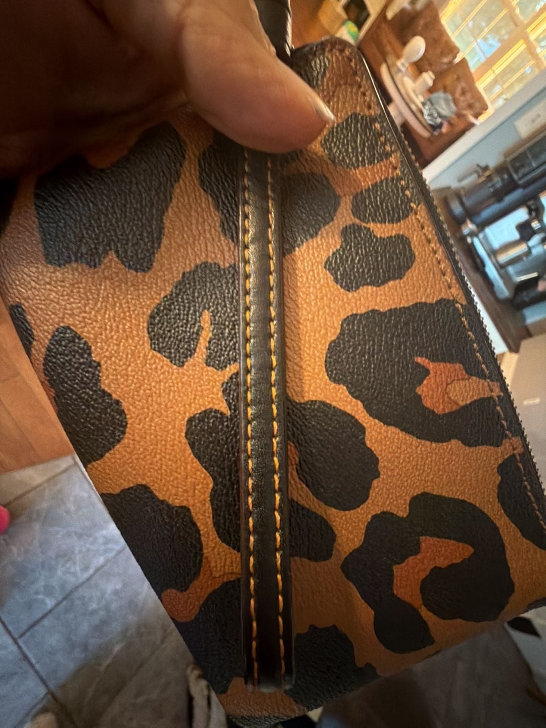Coach Corner Zip Wristlet ocelot Leopard Print 8