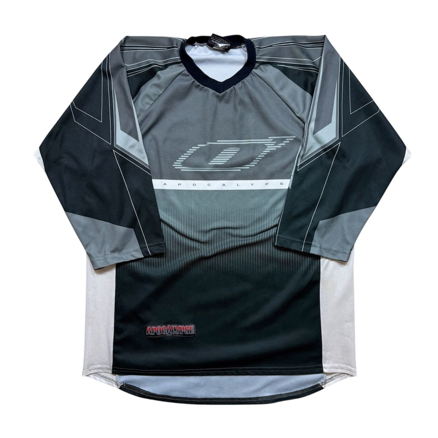 O'Neal Apocalypse Racing Jersey Gray Black V-Neck size L 2