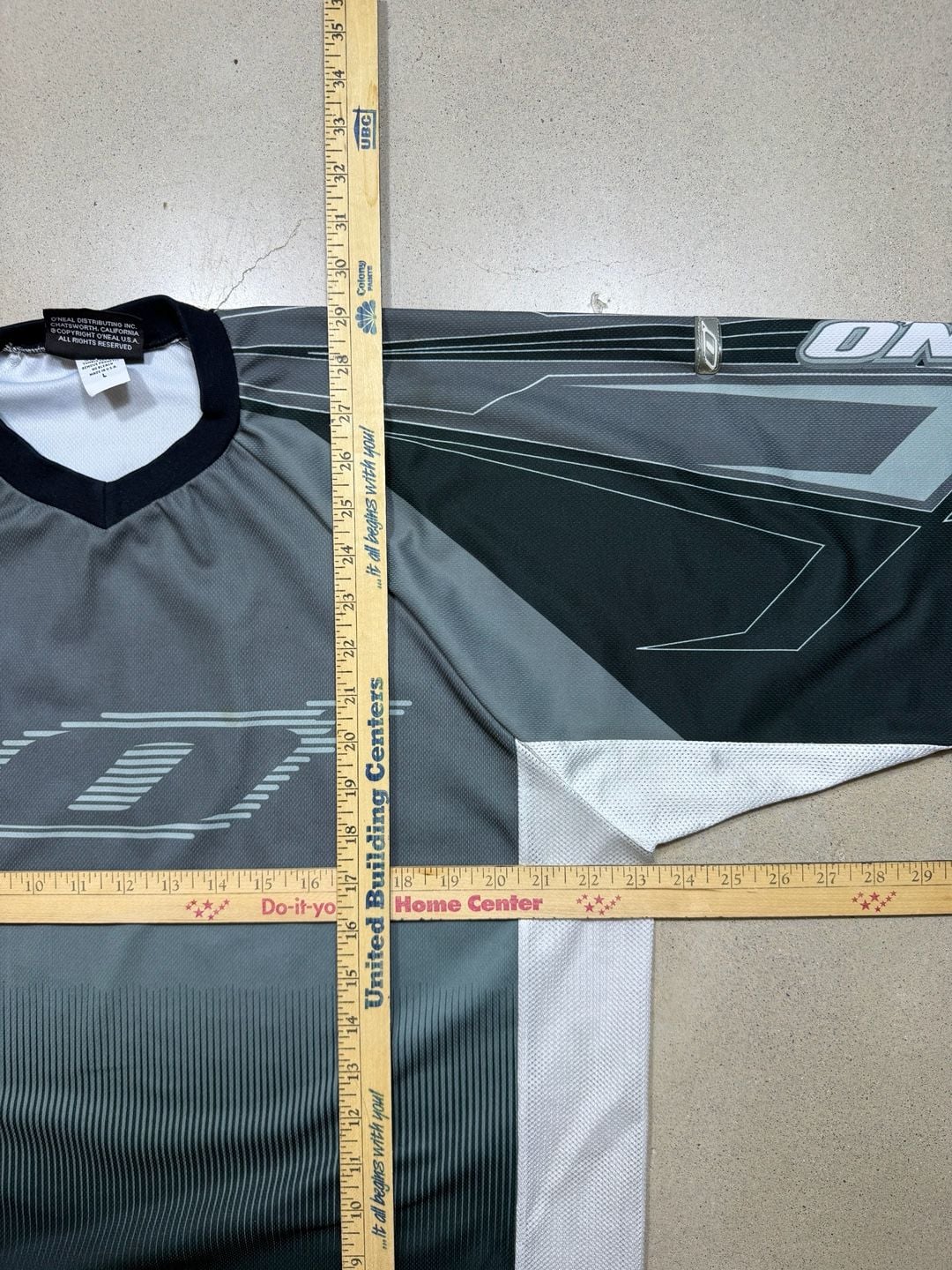 O'Neal Apocalypse Racing Jersey Gray Black V-Neck size L 9