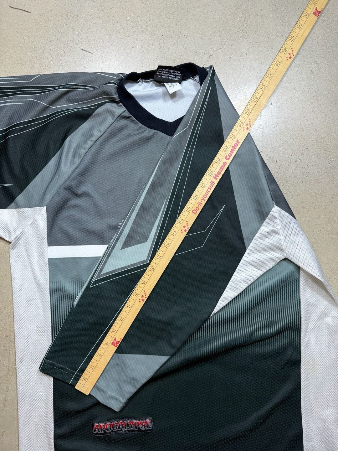 O'Neal Apocalypse Racing Jersey Gray Black V-Neck size L 10