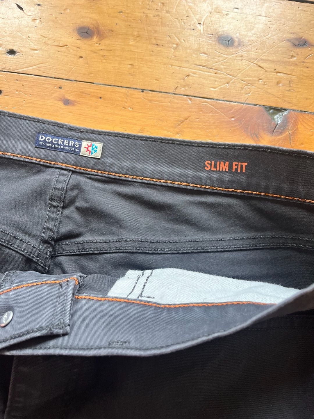 Dockers Slim Fit Pants 36x32 Dark Gray Cotton Blend Waterless 7