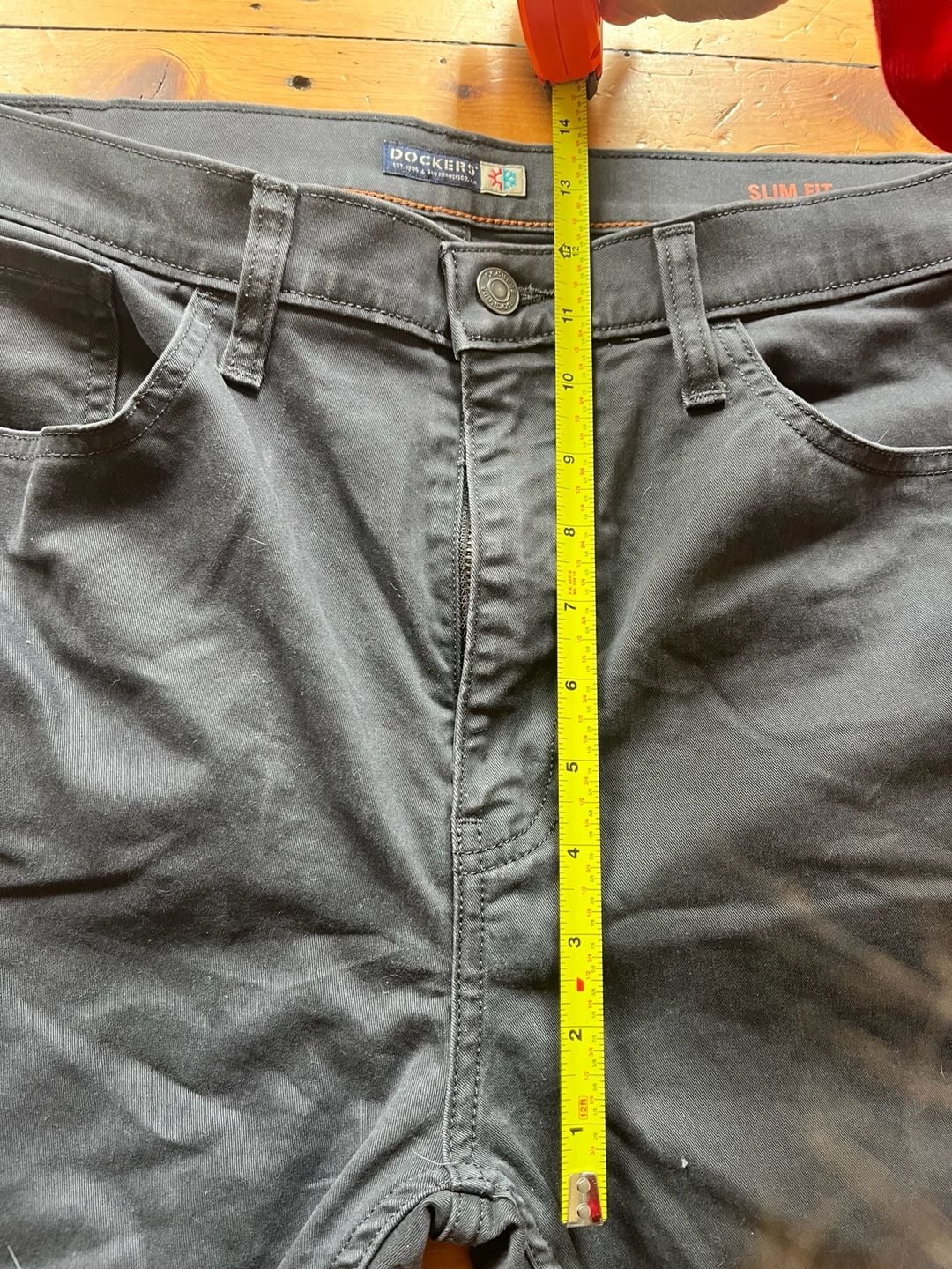 Dockers Slim Fit Pants 36x32 Dark Gray Cotton Blend Waterless 8