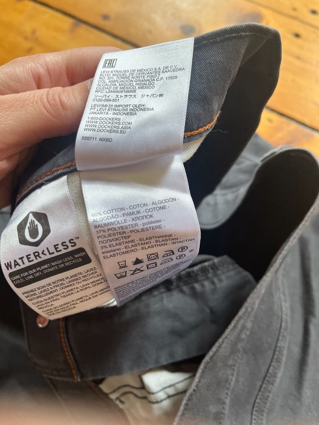 Dockers Slim Fit Pants 36x32 Dark Gray Cotton Blend Waterless 11