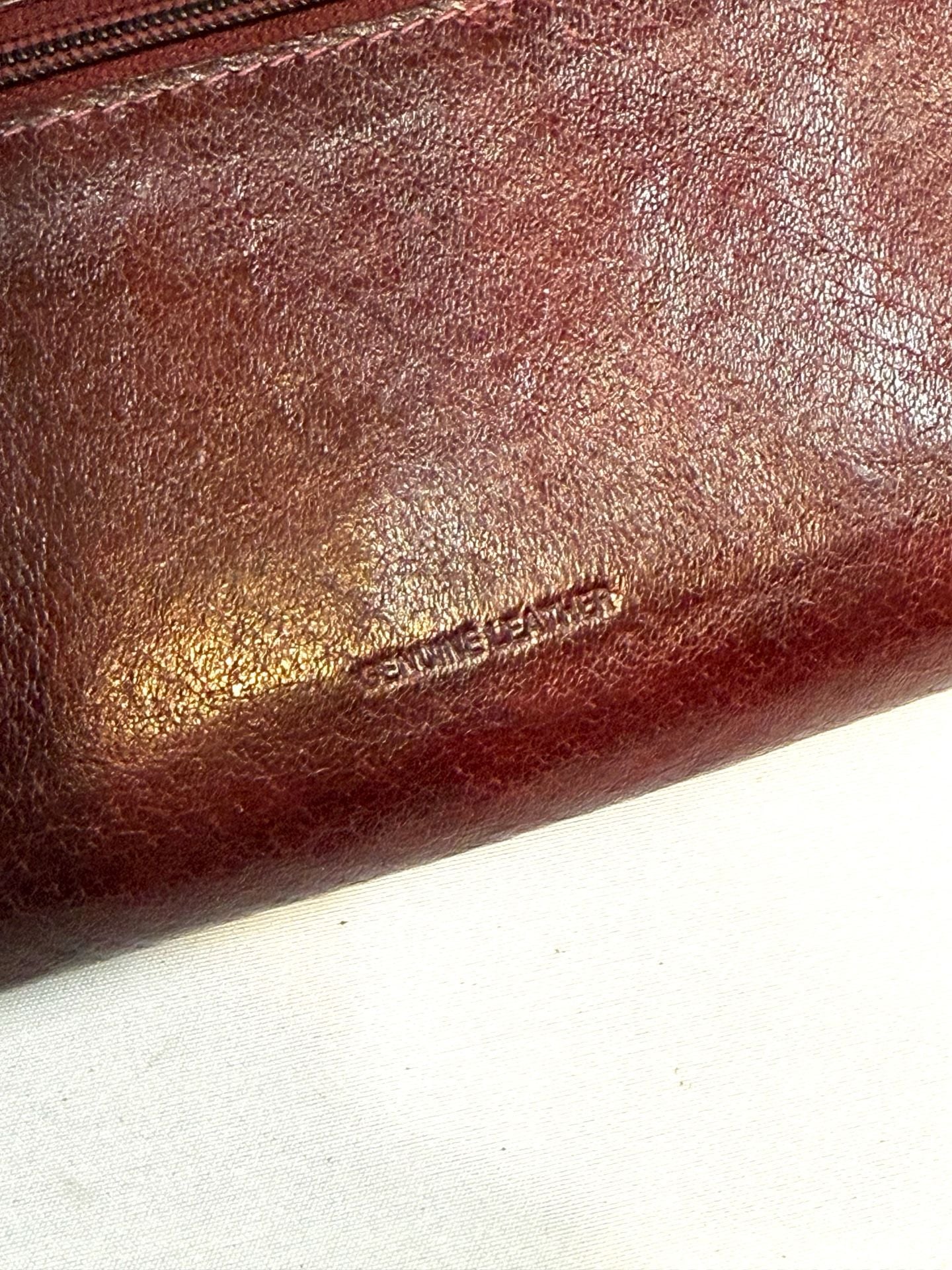 Women's Wallet 7.5in Old Money Quiet Luxury Heritage Dark Academia Y2K Burgundy Oxblood Genuine Leather Zip Around Organizer Checkbook Clutch 9