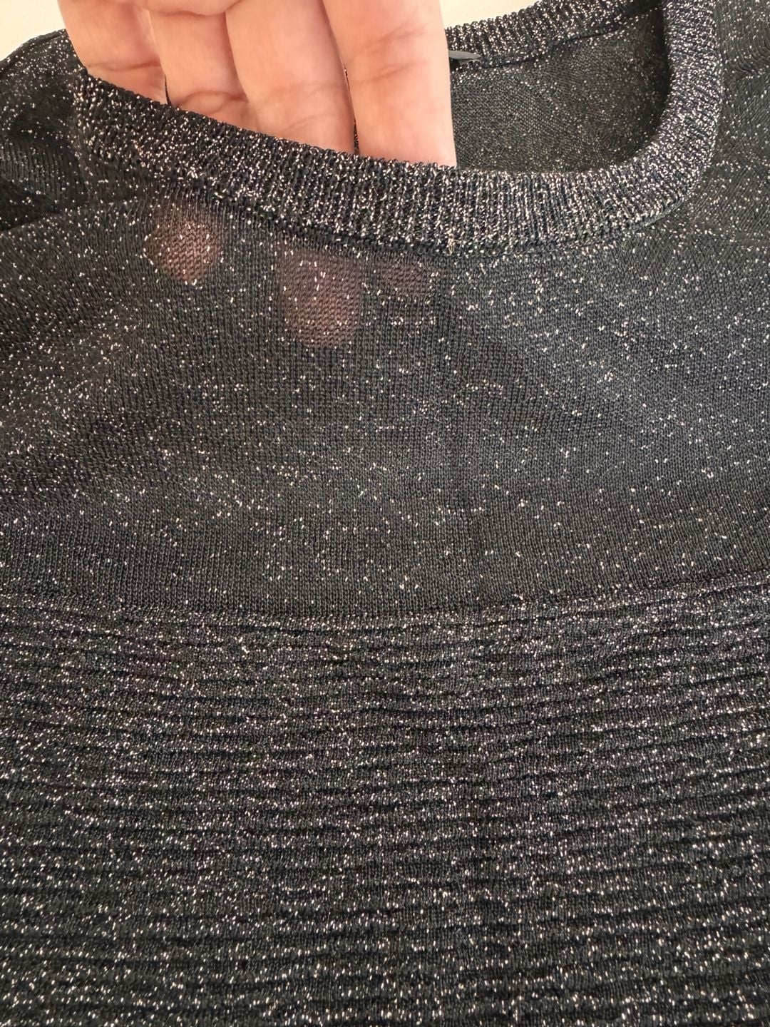 Maje Moulin Black Metallic Knit Sweater Size 1 6