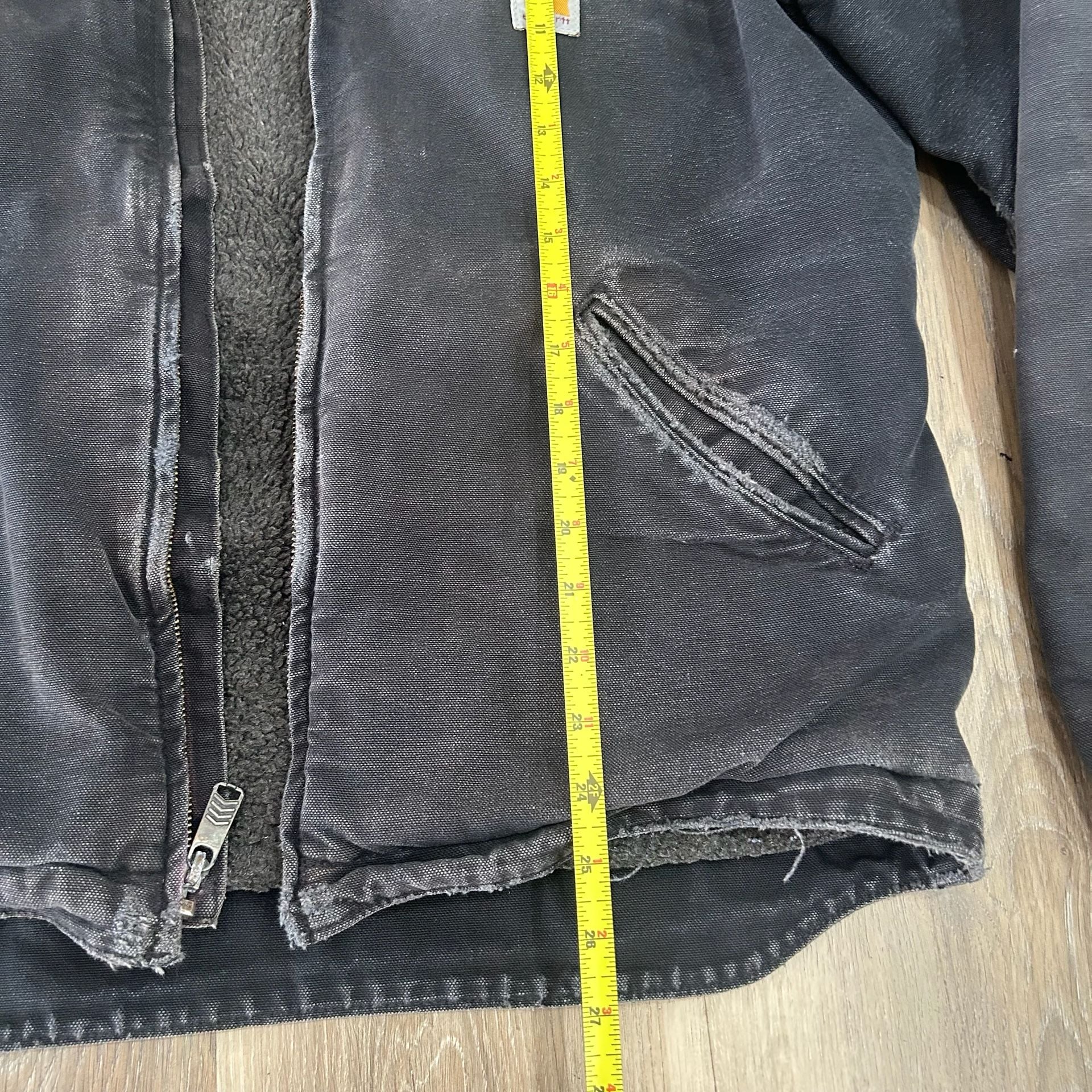 Carhartt WJ141 Hooded Sherpa Lined Jacket Size M Black Duck 7