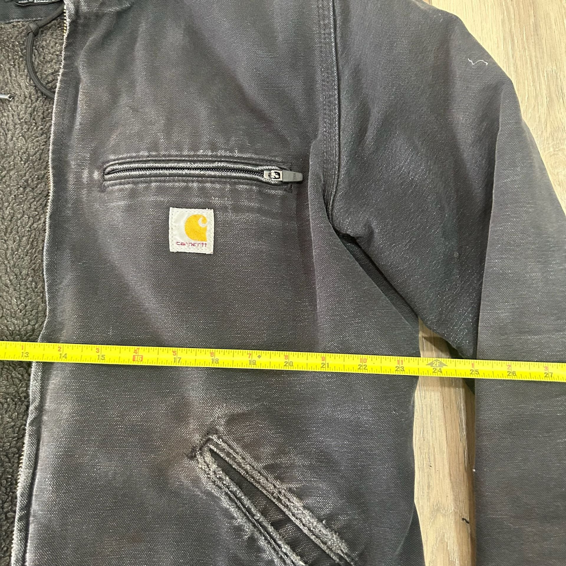 Carhartt WJ141 Hooded Sherpa Lined Jacket Size M Black Duck 8