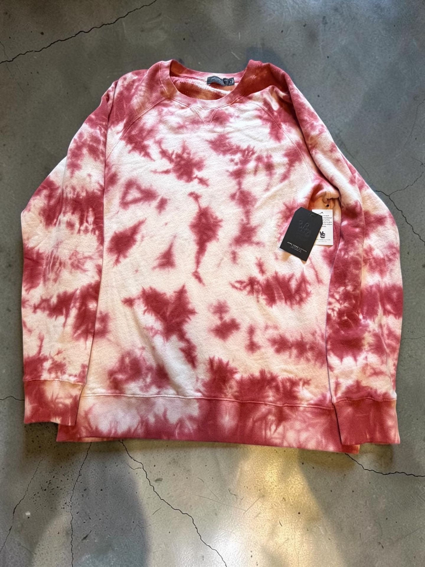 Junk Food Clothing Tie Dye Crewneck Sweatshirt Size Small Red 2