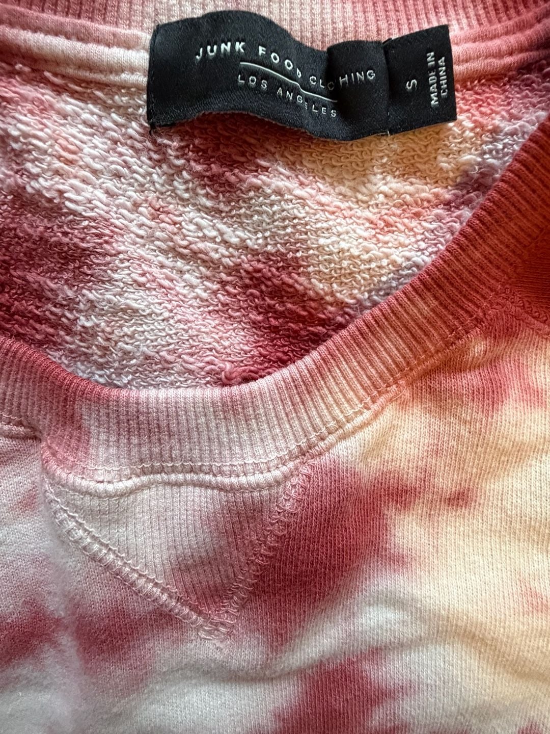 Junk Food Clothing Tie Dye Crewneck Sweatshirt Size Small Red 4