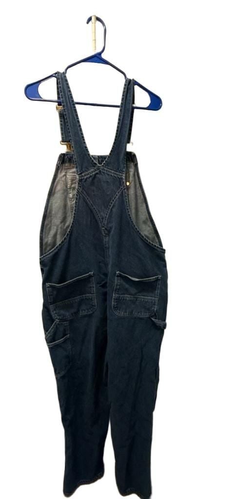 Carhartt Denim Bib Overalls Size 38x34 Loose Fit Blue Workwear OR4672-M 4