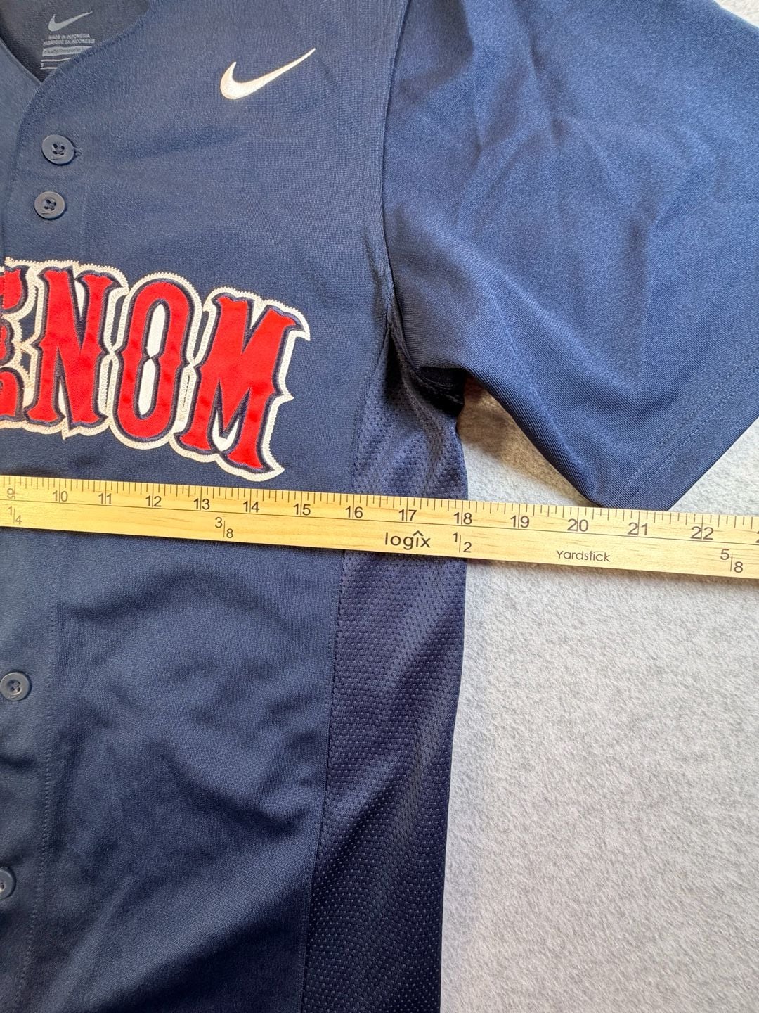 Nike Phenom Baseball Jersey Size S Navy Blue Red 7
