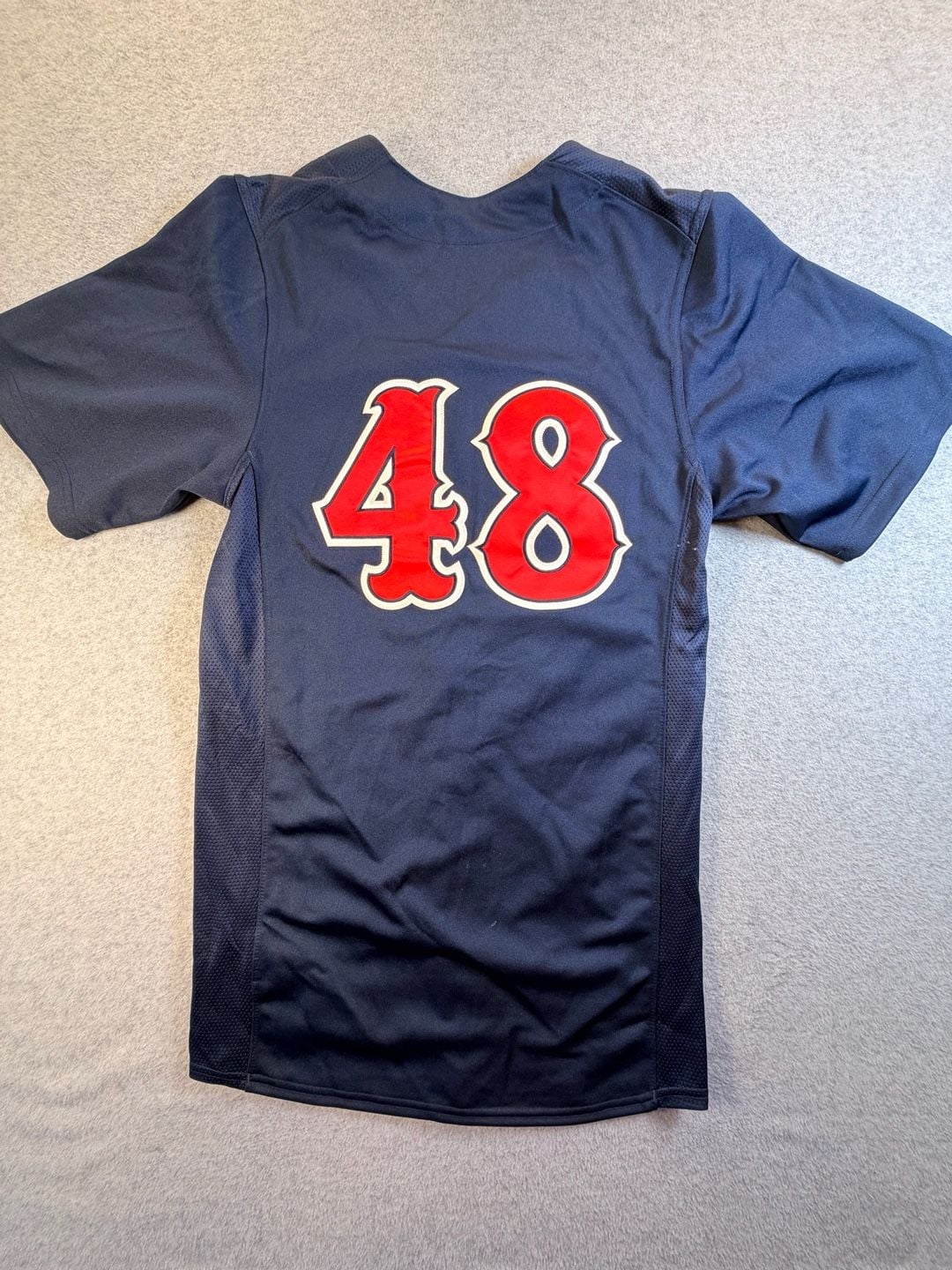 Nike Phenom Baseball Jersey Size S Navy Blue Red 10