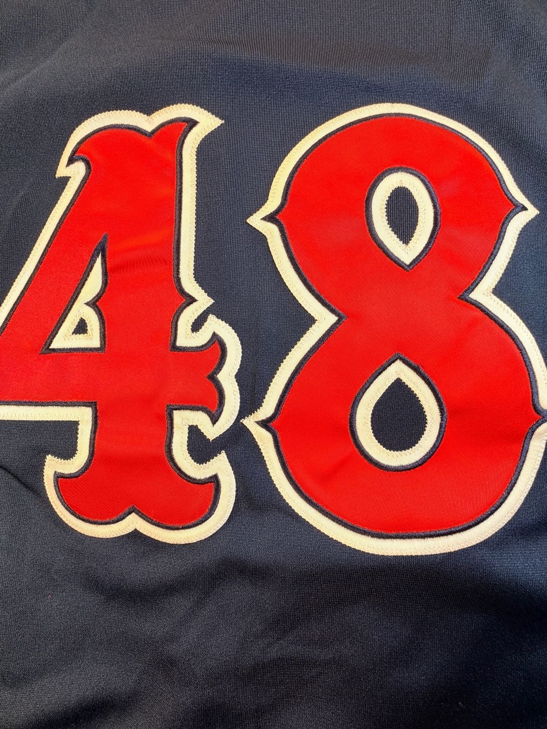 Nike Phenom Baseball Jersey Size S Navy Blue Red 11