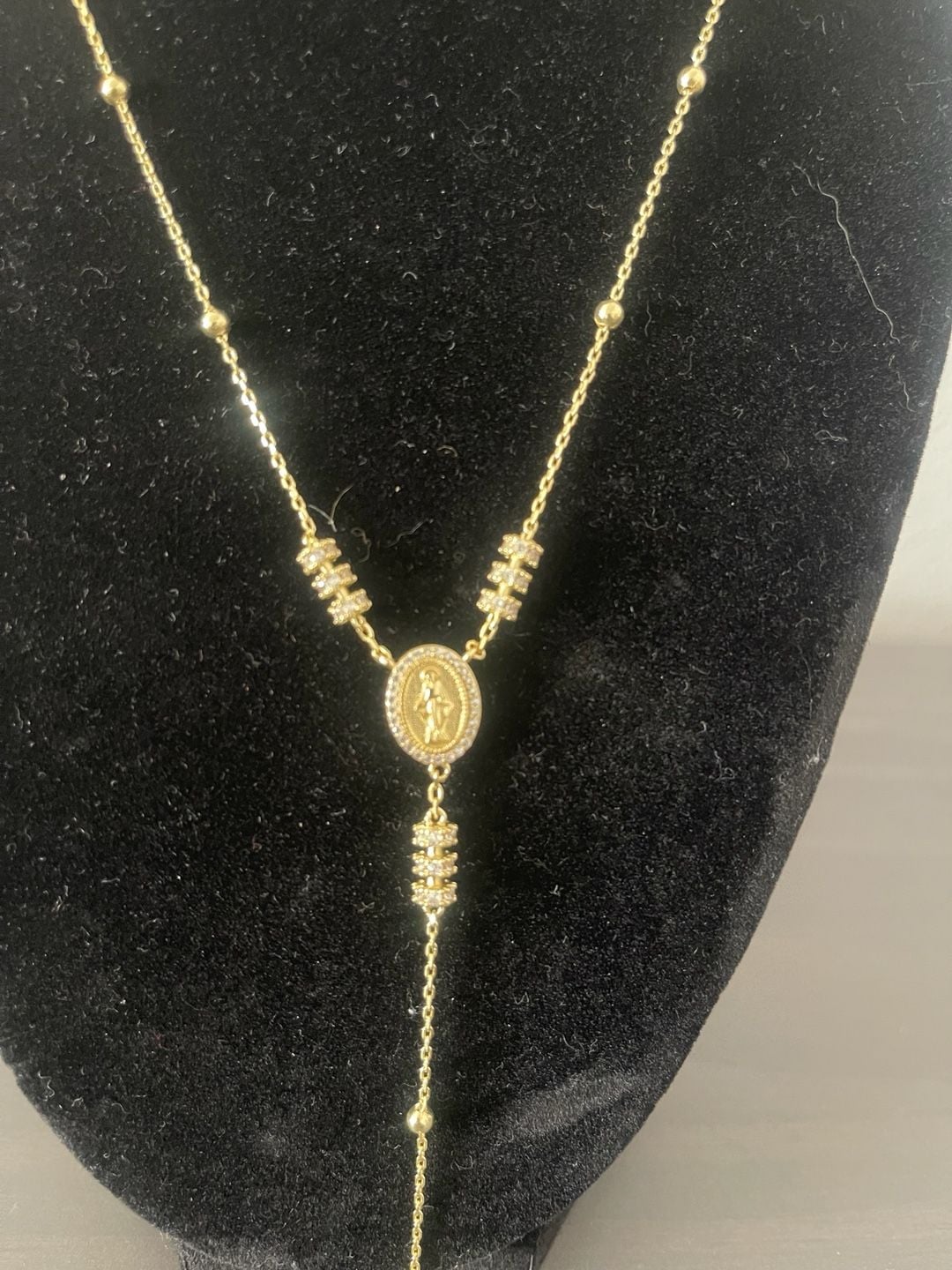 Stella Rose London Rosary Necklace Fine Gold Plated 3