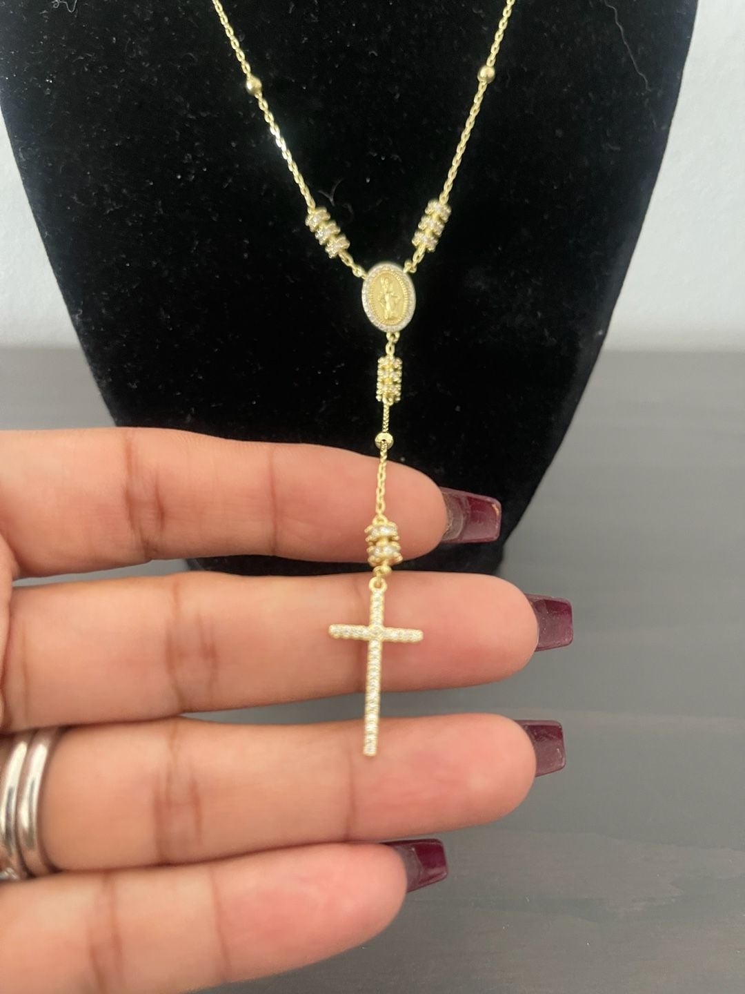 Stella Rose London Rosary Necklace Fine Gold Plated 4