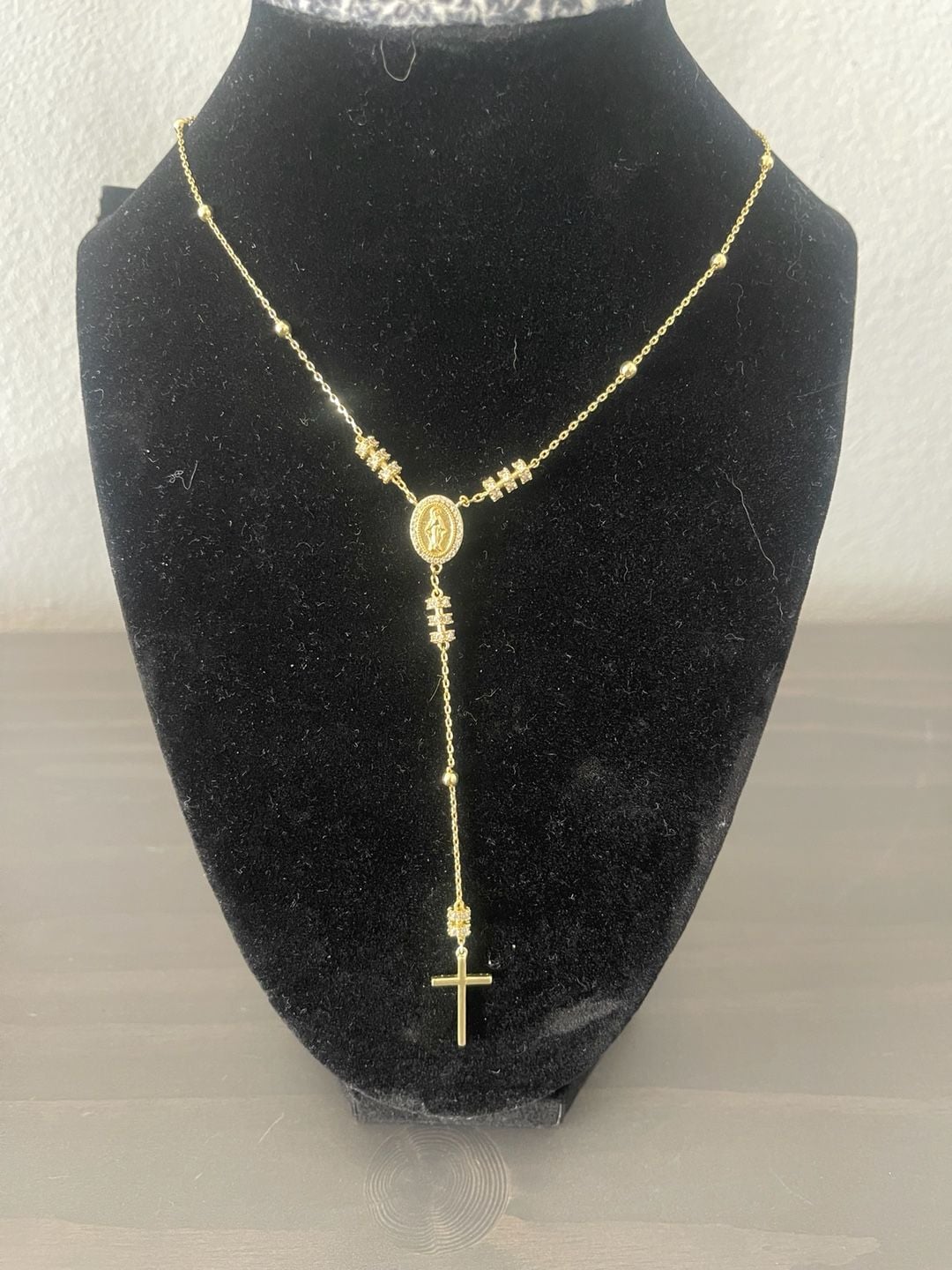 Stella Rose London Rosary Necklace Fine Gold Plated 6