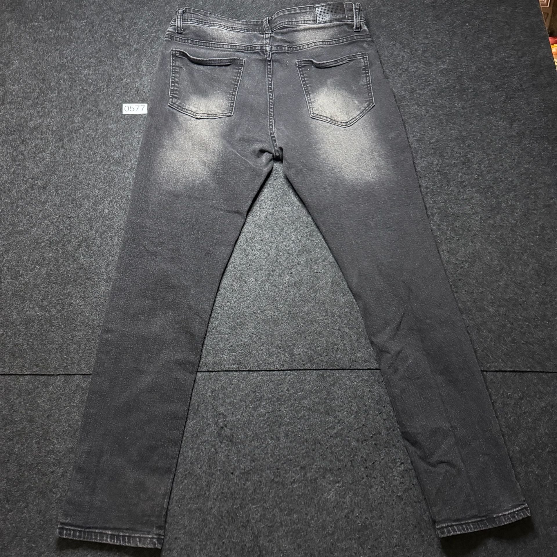 Encrypted Distressed Slim Fit Jeans Grey Black 6