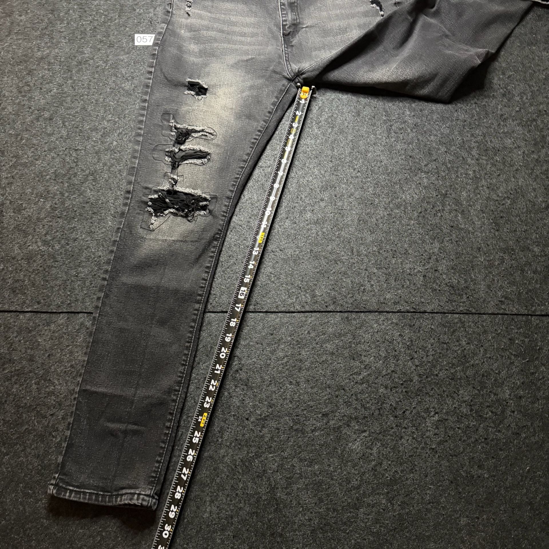 Encrypted Distressed Slim Fit Jeans Grey Black 8