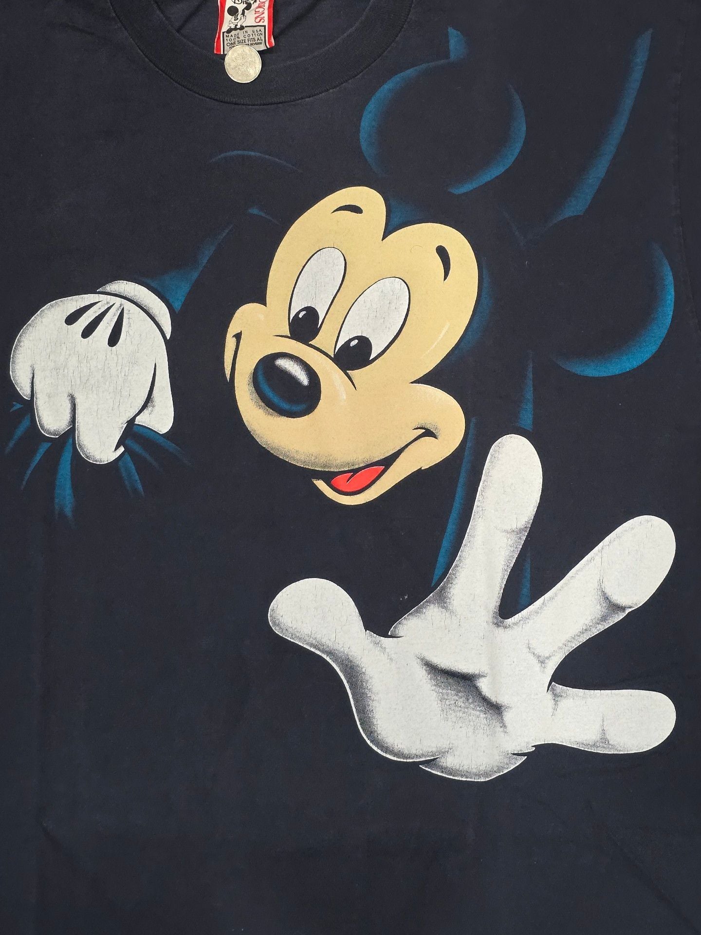 RARE VTG 90s Mickey Mouse Tee Disney Parks Grail USA Made OSFA 2
