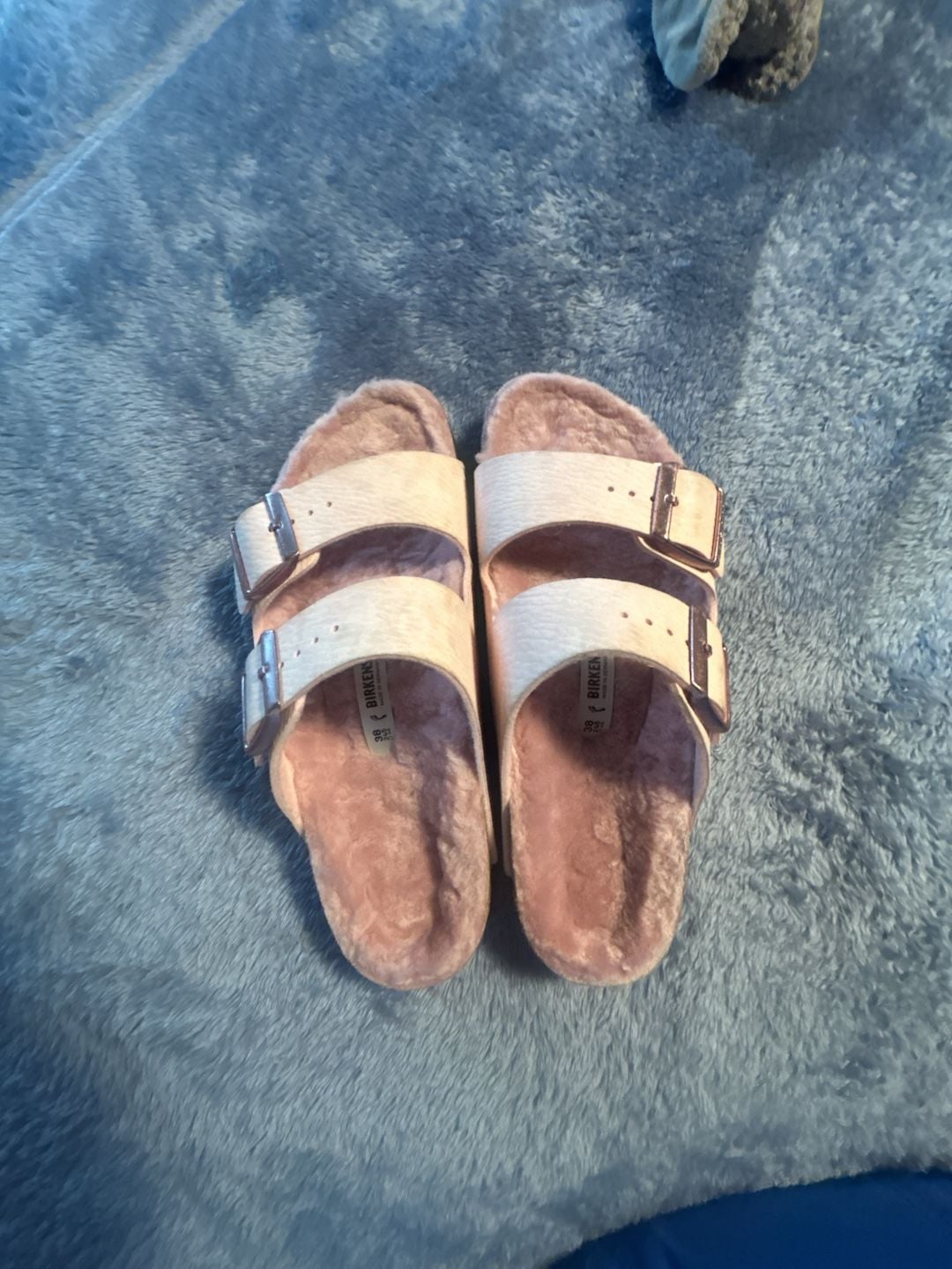 Birkenstock Arizona Shearling Size 38 Pink Sandals 2