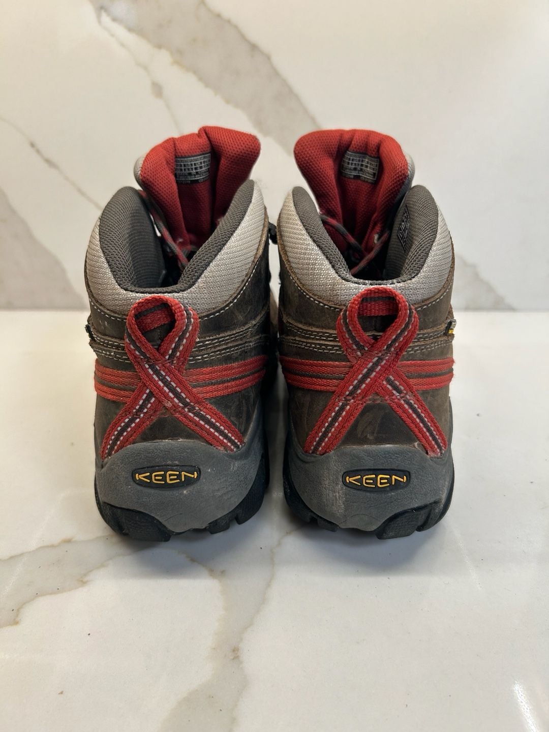 KEEN Targhee II Mid Hiking Boots Brown Red Waterproof Shoes (Size: 8.5) 5