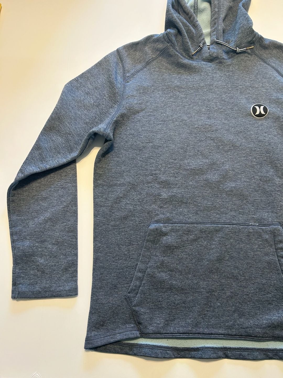 Hurley Long Sleeve Hooded UPF 50+ Rash Guard Swim Shirt, Black Heather,size M 7