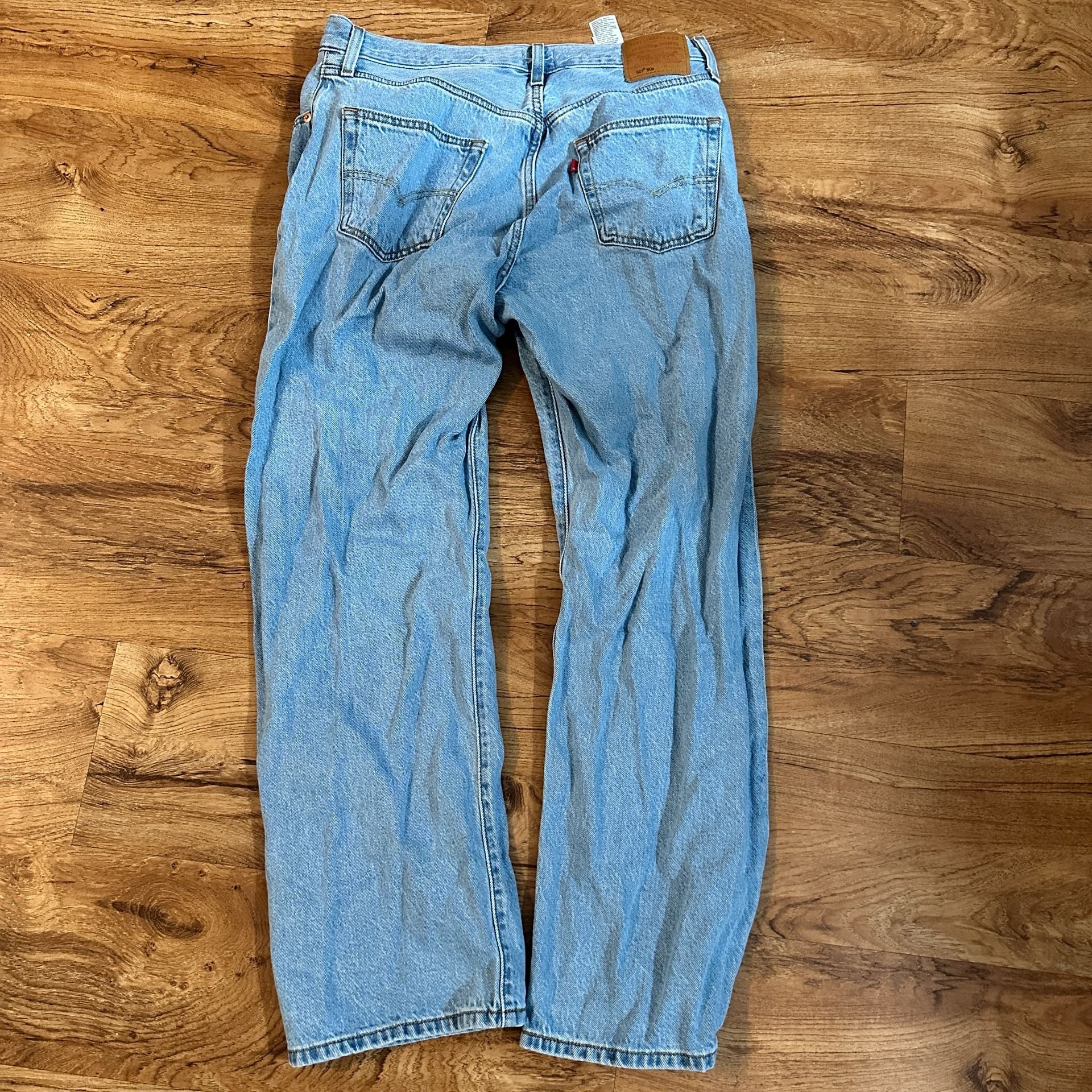 Levi's 505 Regular Fit Jeans Light Wash Denim 8