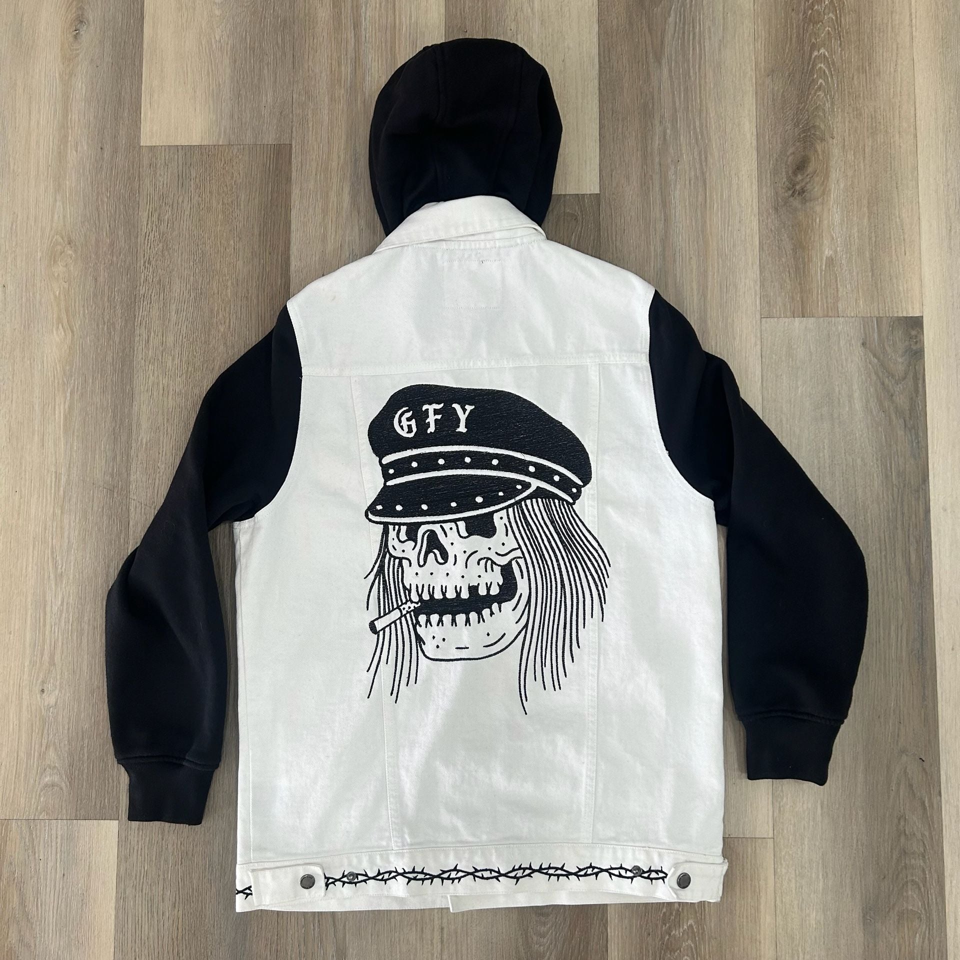 Lurking Class By Sketchy Tank Denim Jacket Size M Black White Hoodie 2