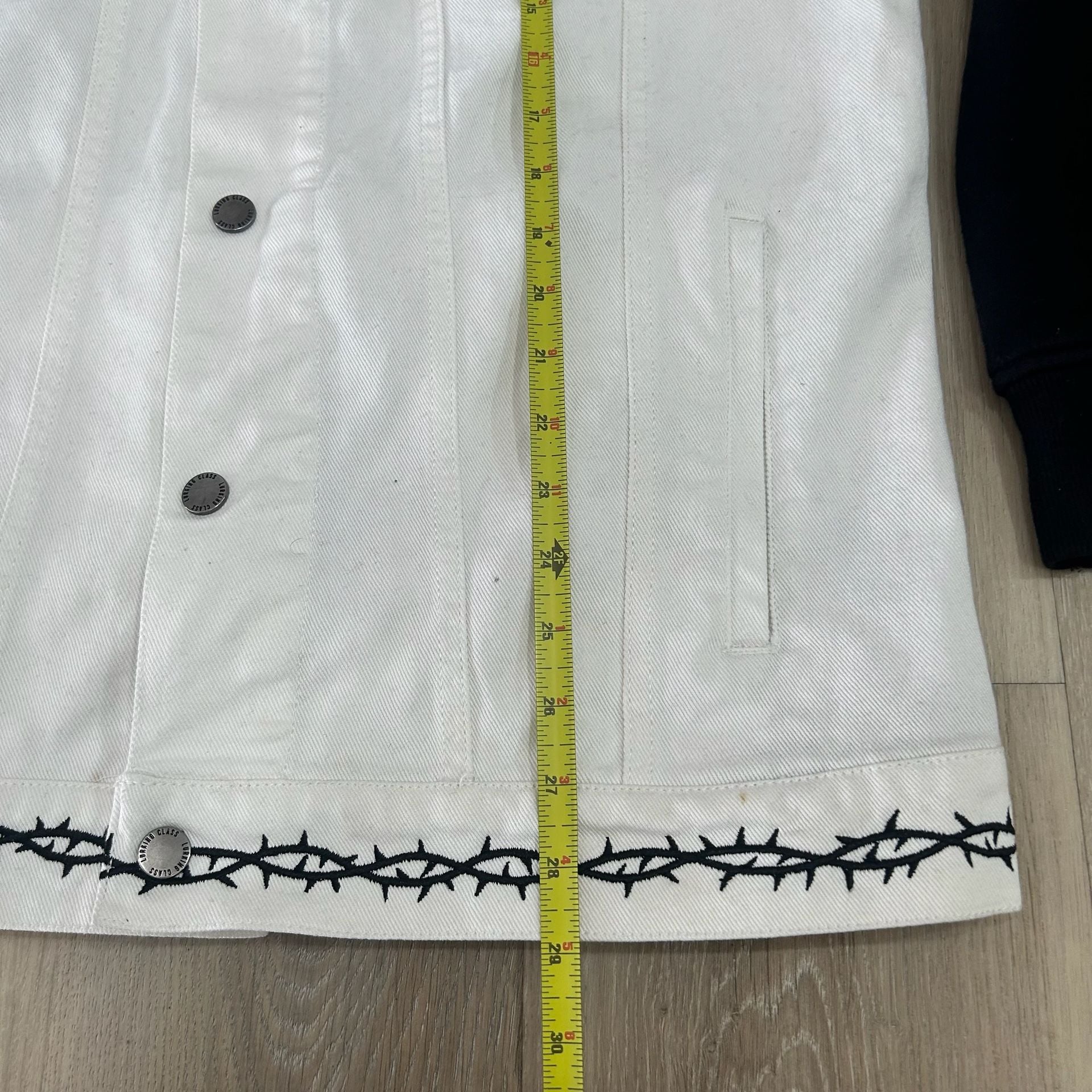 Lurking Class By Sketchy Tank Denim Jacket Size M Black White Hoodie 6
