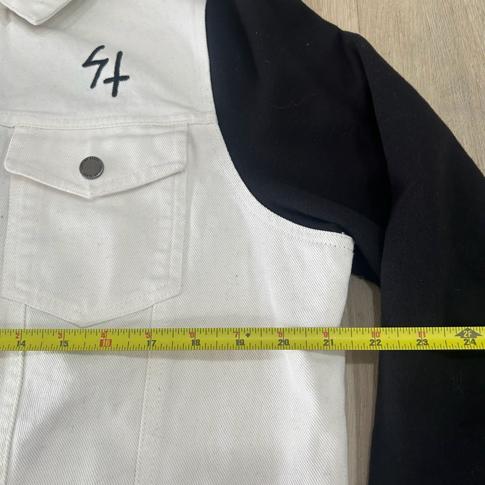 Lurking Class By Sketchy Tank Denim Jacket Size M Black White Hoodie 7