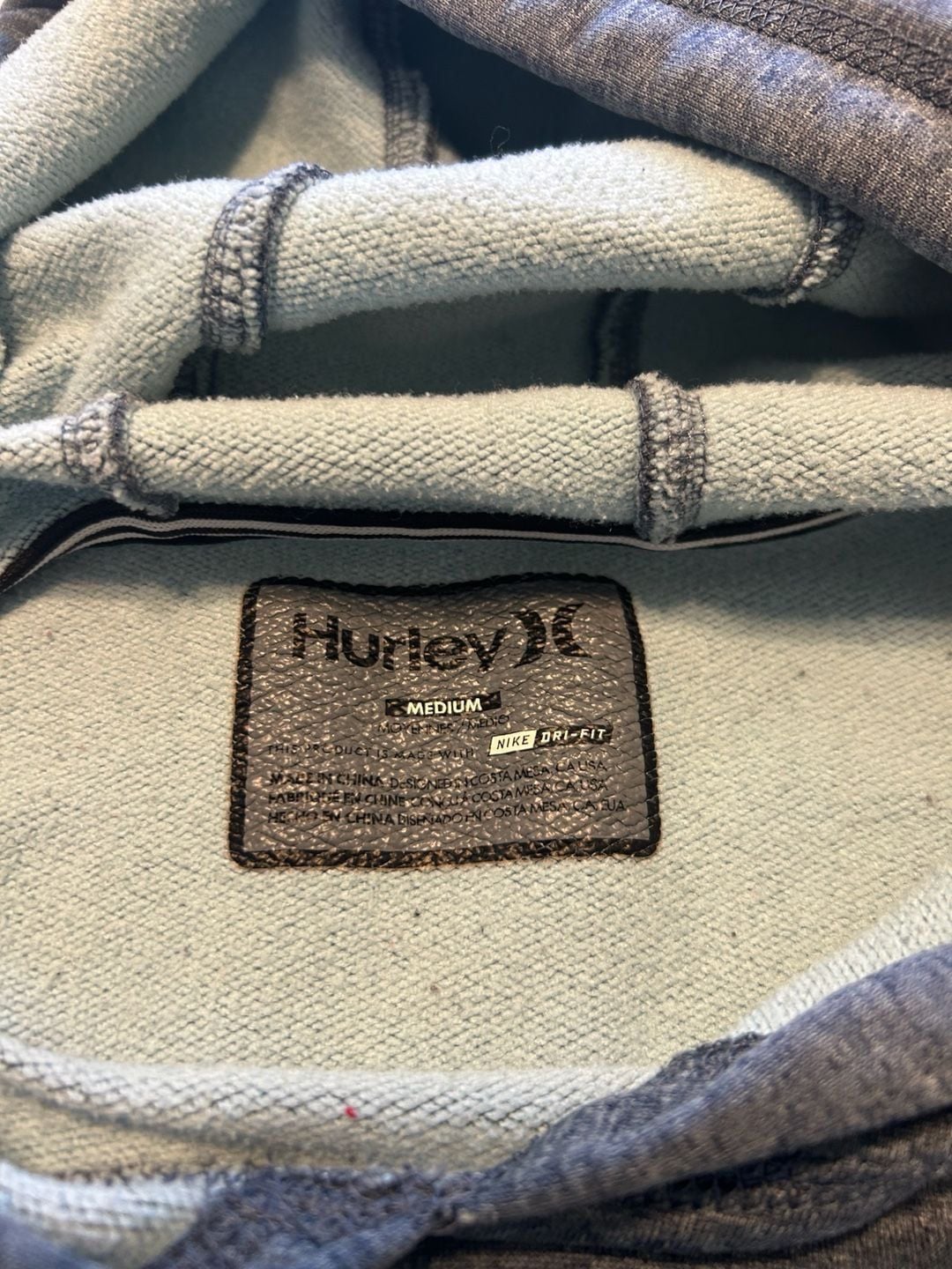 Hurley Long Sleeve Hooded UPF 50+ Rash Guard Swim Shirt, Black Heather,size M 9