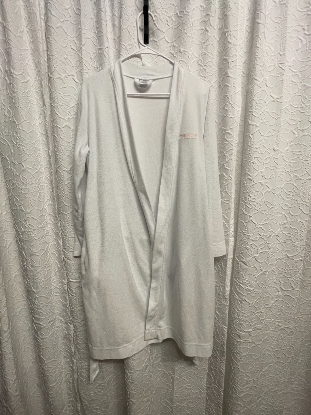 Calvin Klein White Bathrobe Size XS/S Loungewear Cozy Sleepwear Robe Boho 2