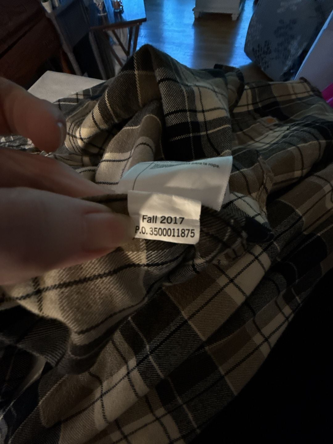 Carhartt Plaid Flannel Shirt Size 2XL Relaxed Fit Brown Black 10