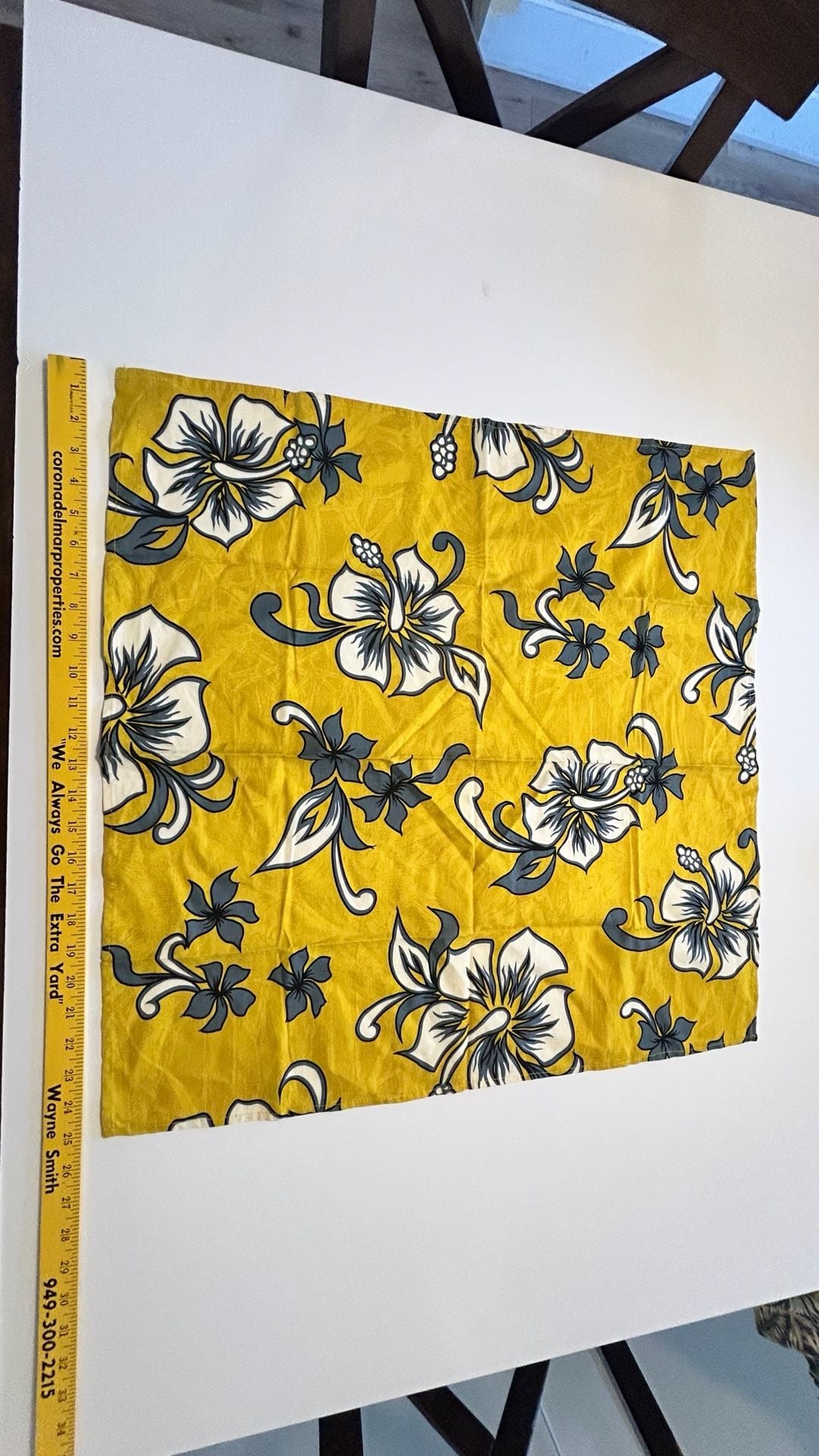 Roxy Girl Floral Bandana Yellow White Grey Hawaiian Hair Scarf 1