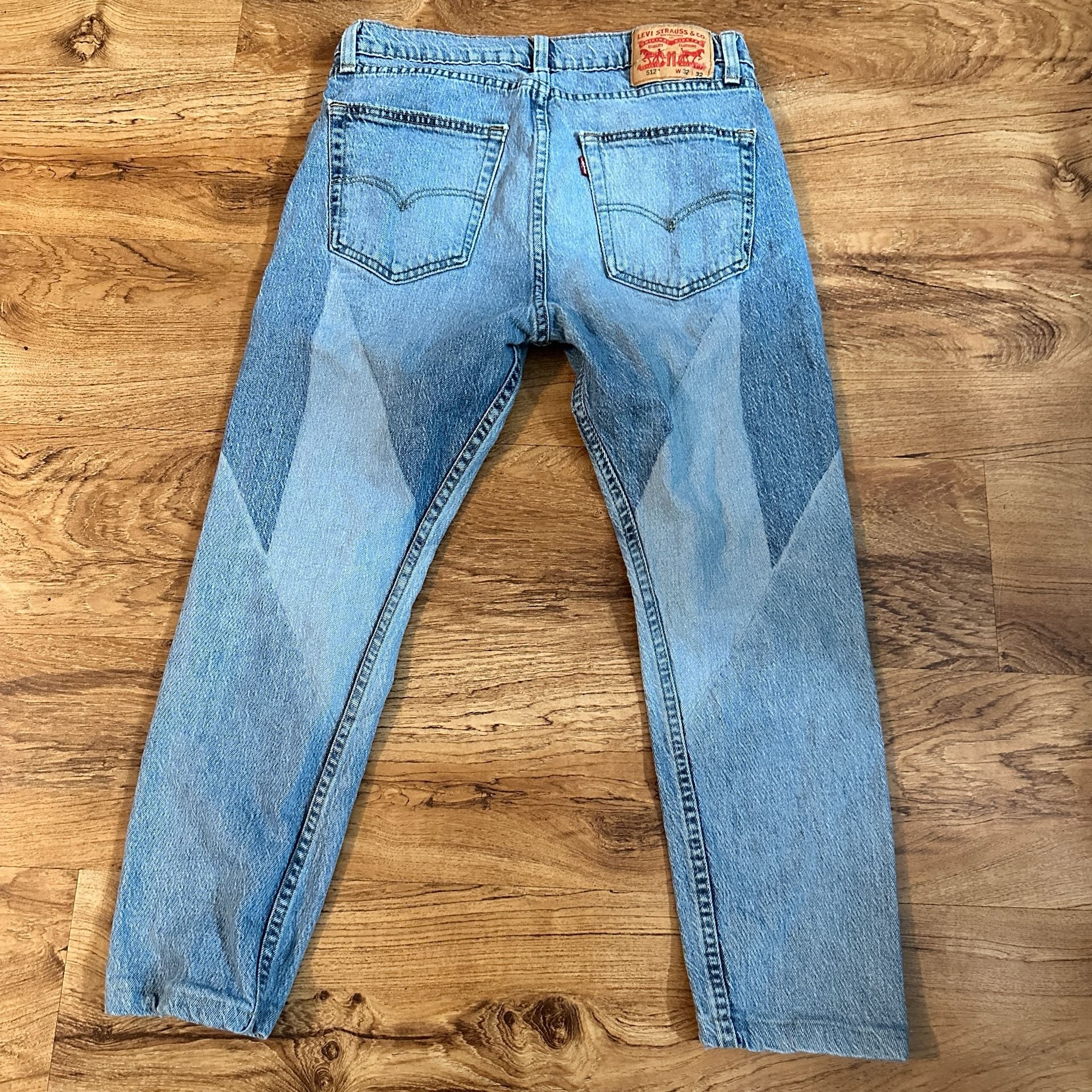 Levi's 512 Slim Taper Jeans Size 32x32 Light Wash Moto Panel Denim 6