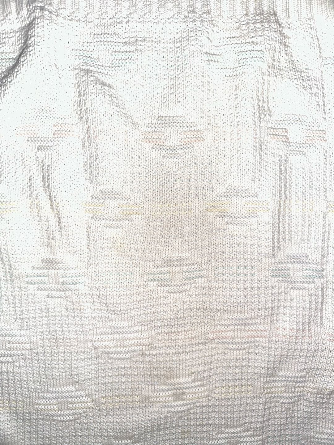 London Fog Sweater Size XL Cream Geometric Cotton Crewneck Vintage USA 3