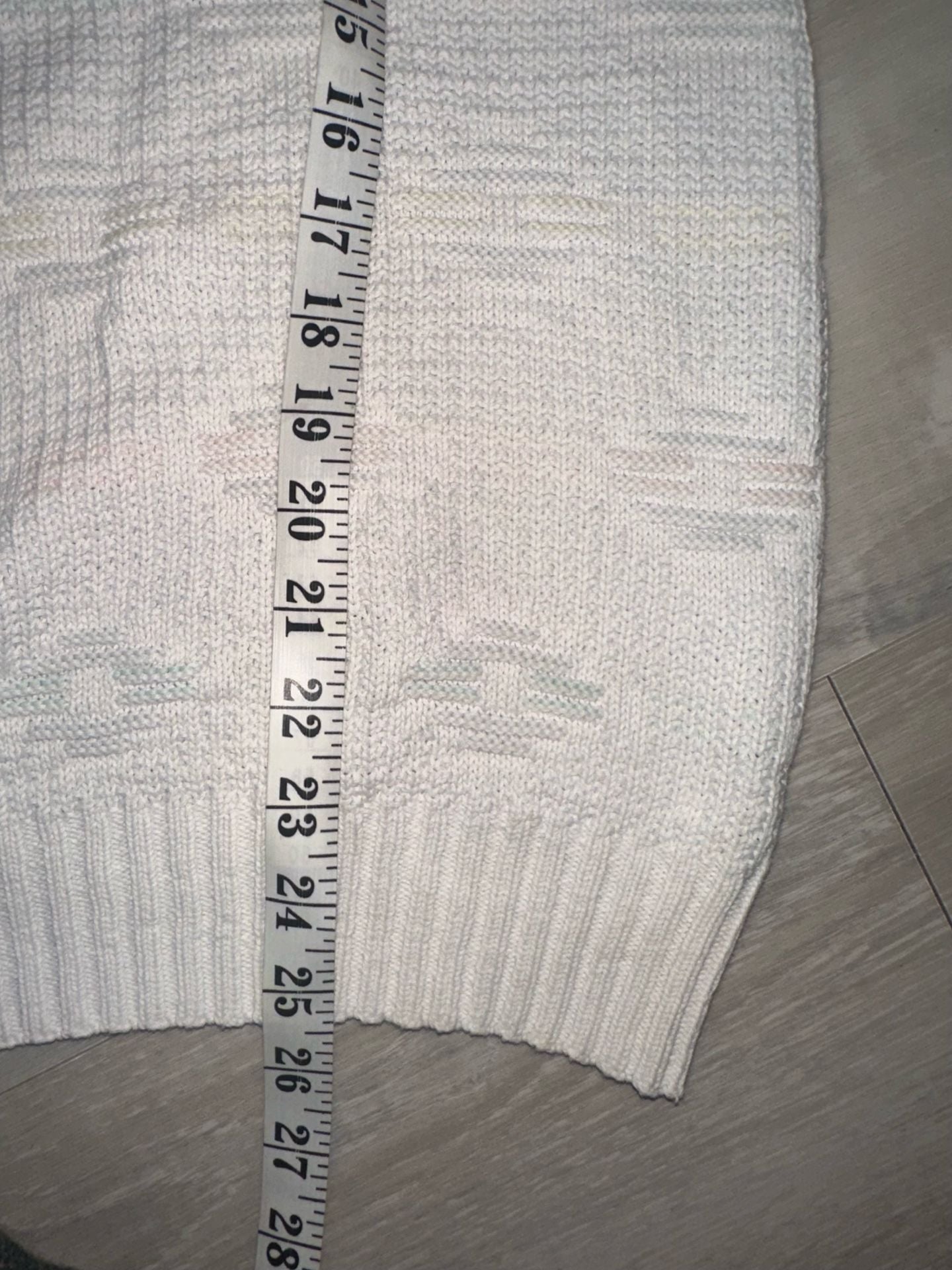 London Fog Sweater Size XL Cream Geometric Cotton Crewneck Vintage USA 6