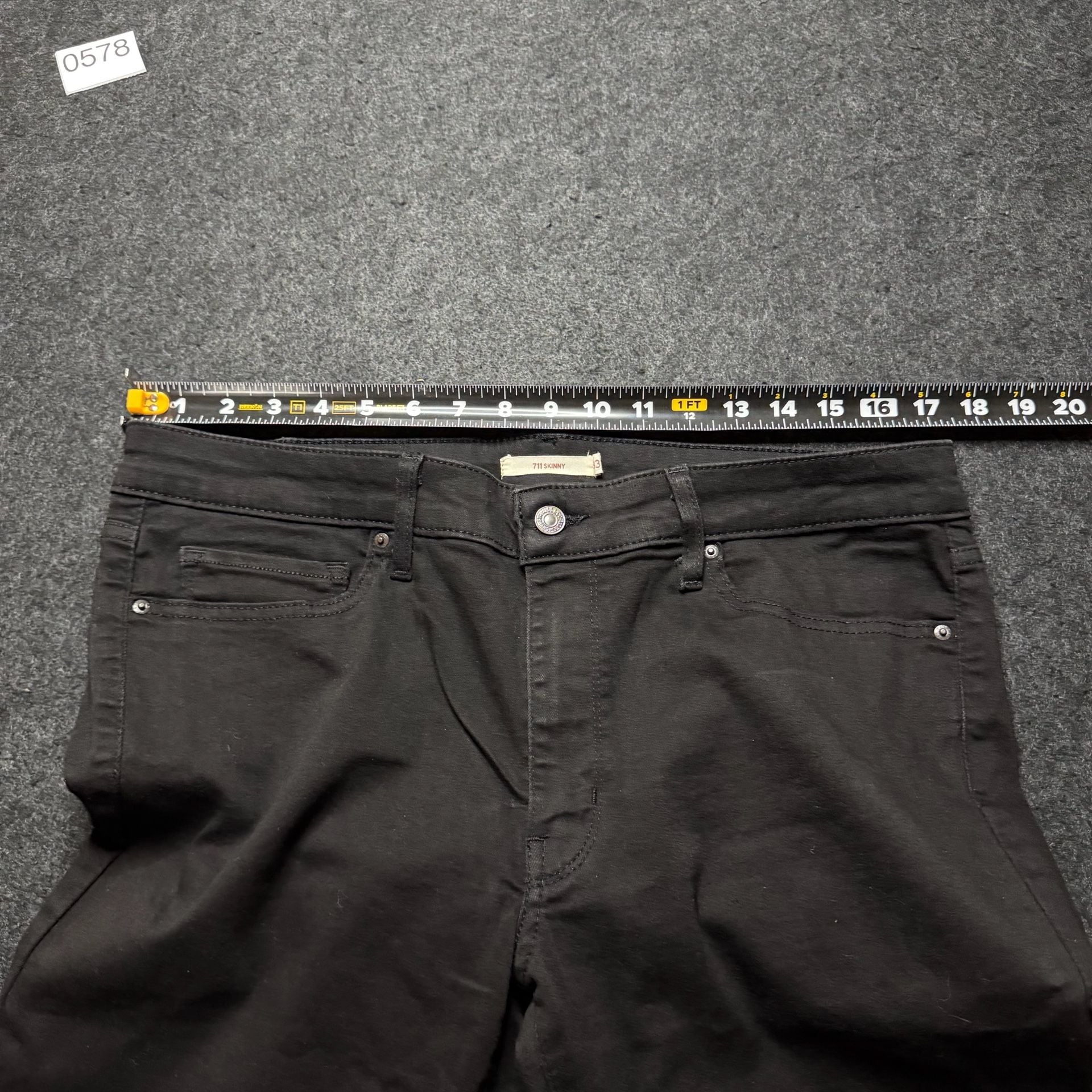 Levi's 711 Skinny Jeans Size 30 Black 8