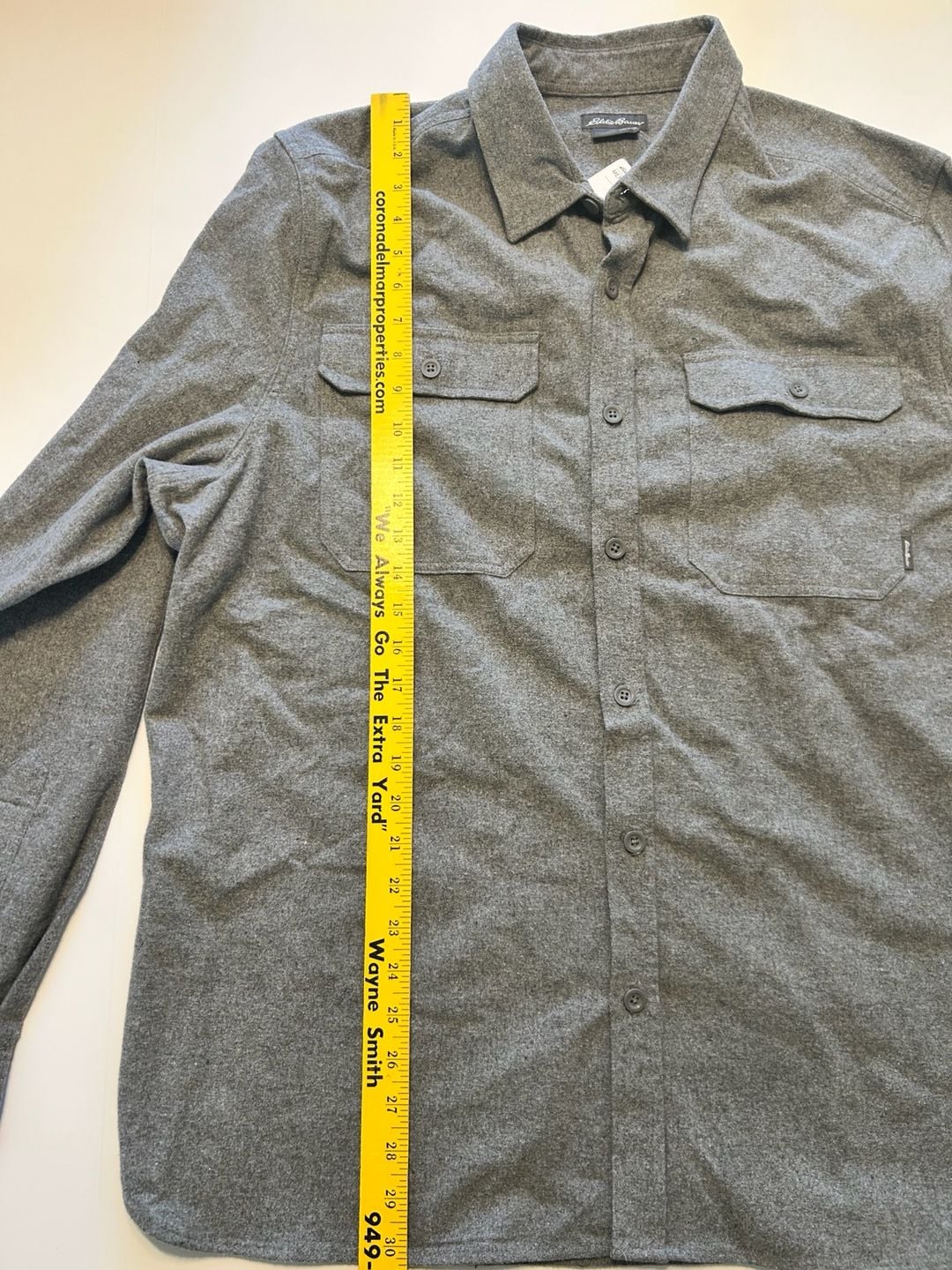 Eddie Bauer Double Brushed Chamois Shirt Size XL Gray Long Sleeve 7