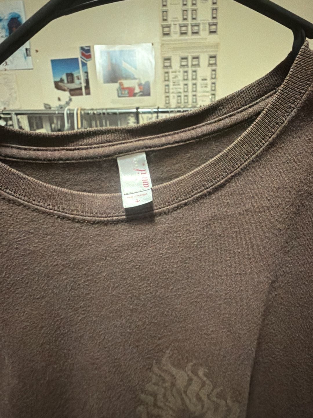 Anvil Long Sleeve Graphic T-Shirt Size L Brown Tree Sun 5