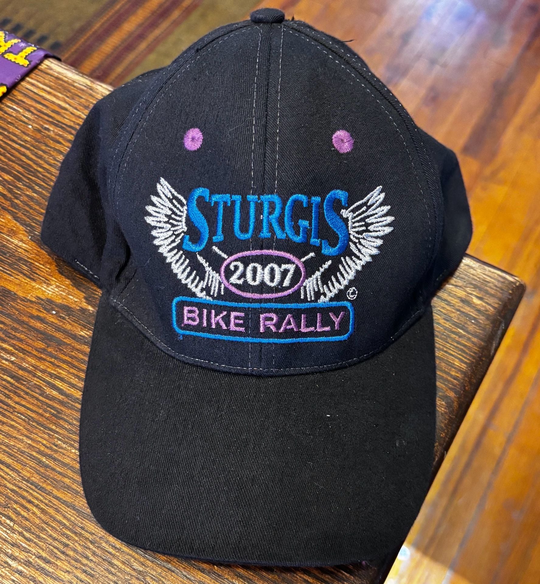Sturgis Bike Rally 2007 Embroidered Black Adjustable Baseball Cap 2